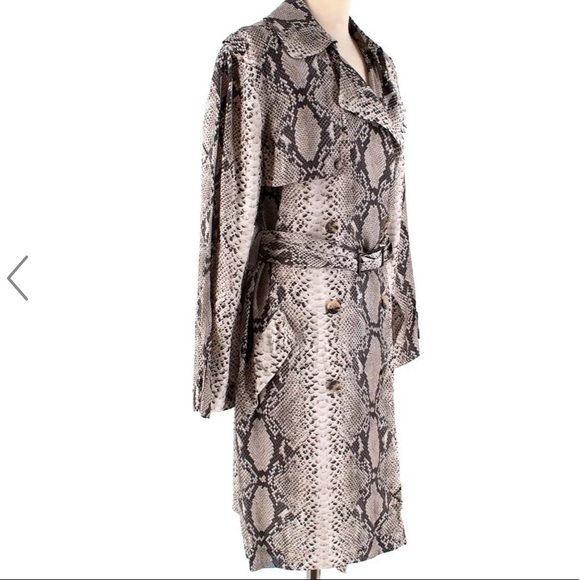 LANVIN 
snakeskin print double-breasted trench coat Size 36 - Picture 4 of 12